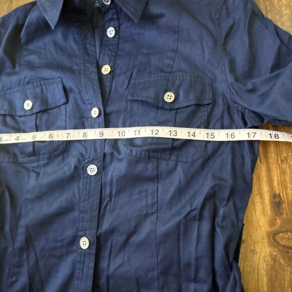 NWT Ralph Lauren spectator button front shirt dress tie Sz 8 city navy blue - Picture 11 of 12